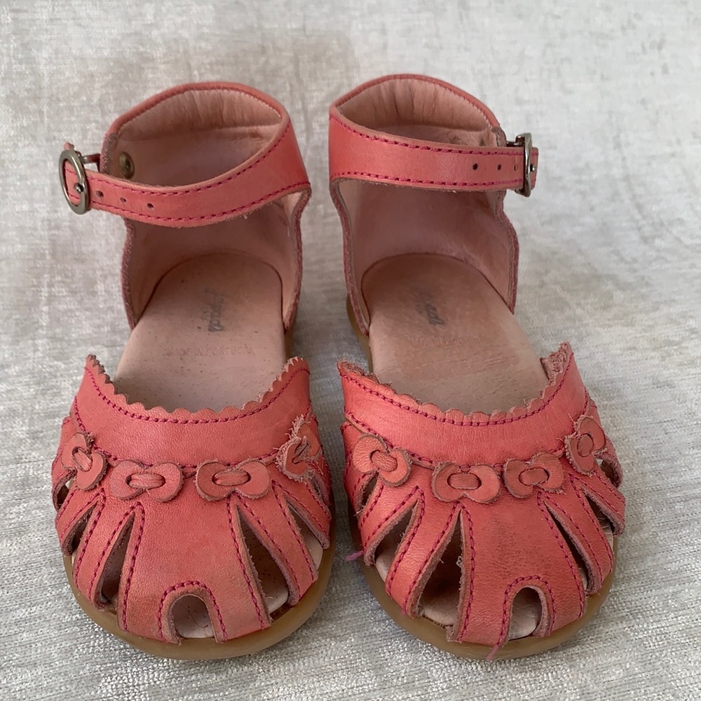 Jacadi Paris Girl Pink Ankle Strap Leather Sandals